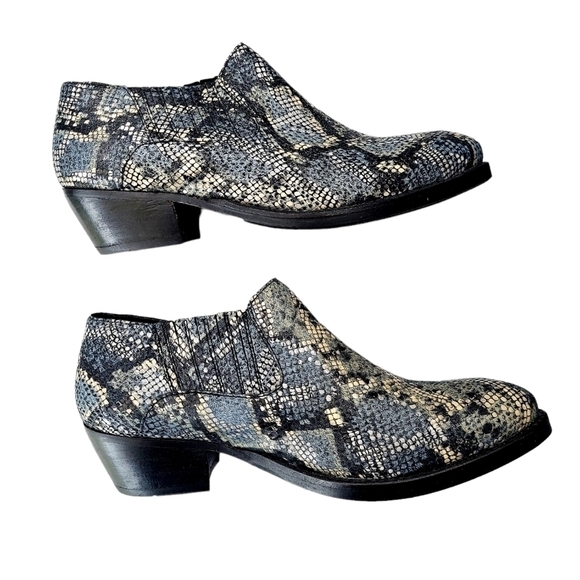 Skechers Shooties Womens 7.5  Snakeskin Print Cowboy Boot Western Ankle Booties - Picture 8 of 13